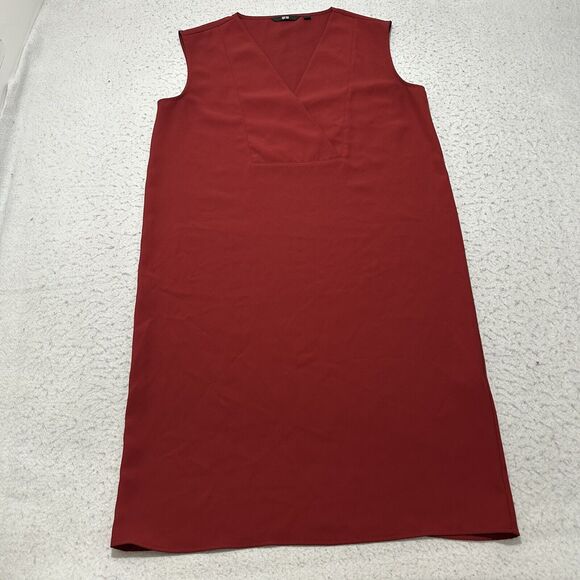 Uniqlo Dresses & Skirts - Uniqlo Women's Small V-Neck Drape Sleeveless Burgundy Red A-Line Dress Pullover